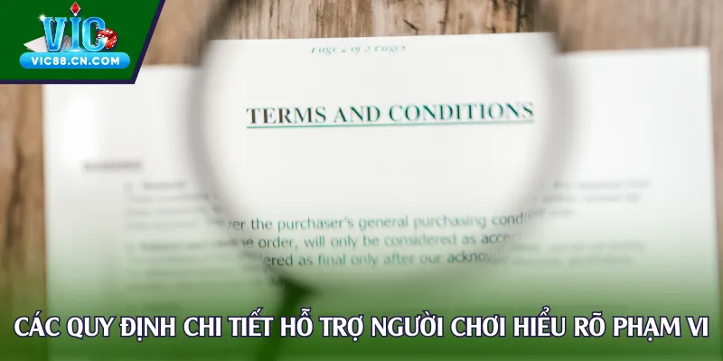 Các quy định chi tiết hỗ trợ người chơi hiểu rõ phạm vi