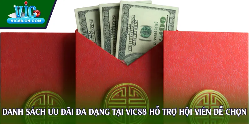 Danh sách ưu đãi đa dạng tại Vic88 hỗ trợ hội viên dễ chọn