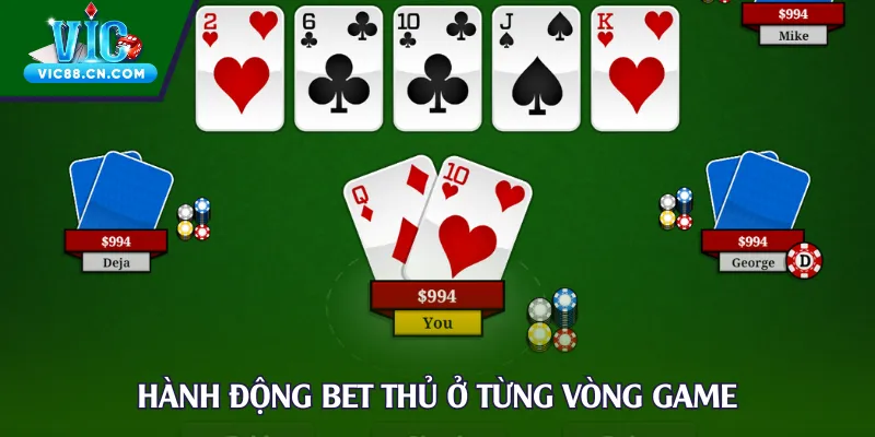 Hành động bet thủ ở từng vòng game